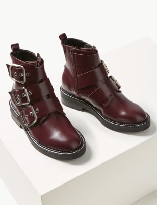 marks and spencer red ankle boots