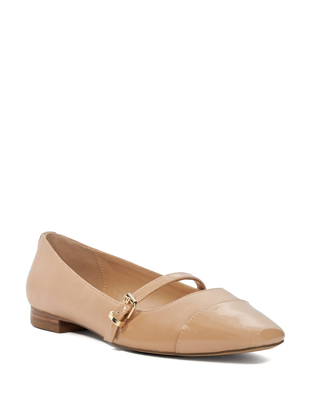 Leather Buckle Flat Ballet Pumps 1 of 5