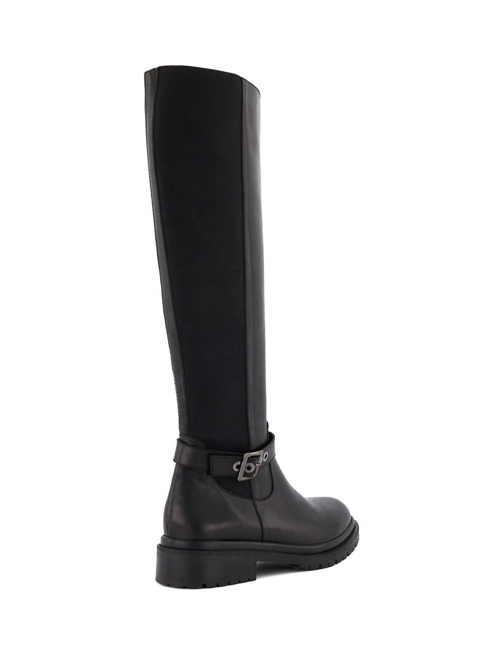 Leather Buckle Flat Knee High Boots 2 of 4