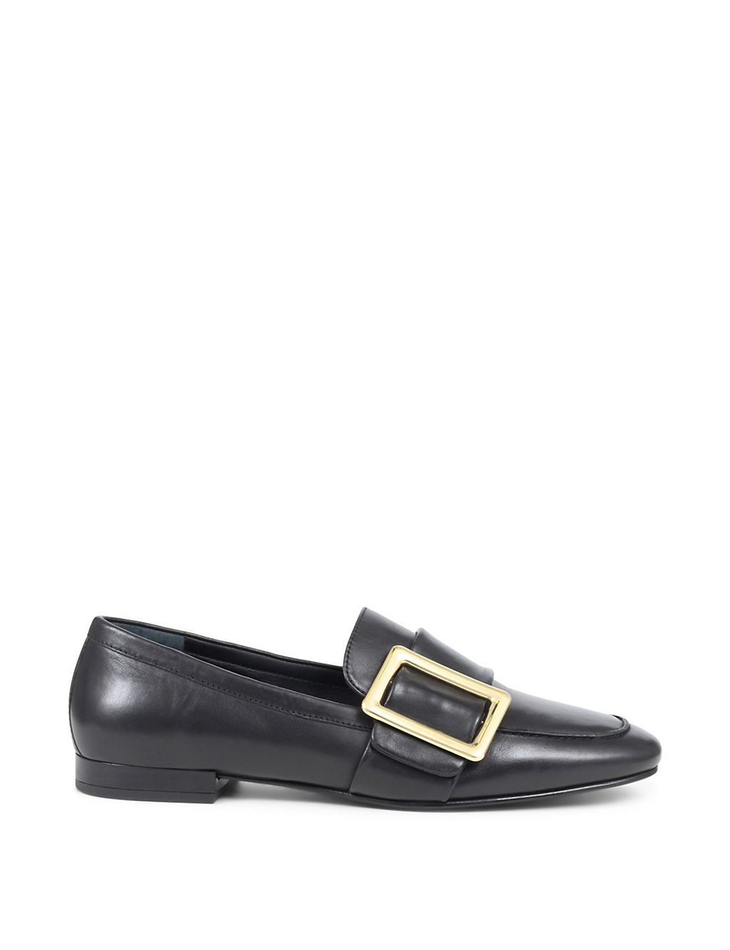 Leather Buckle Flat Loafers 1 of 7