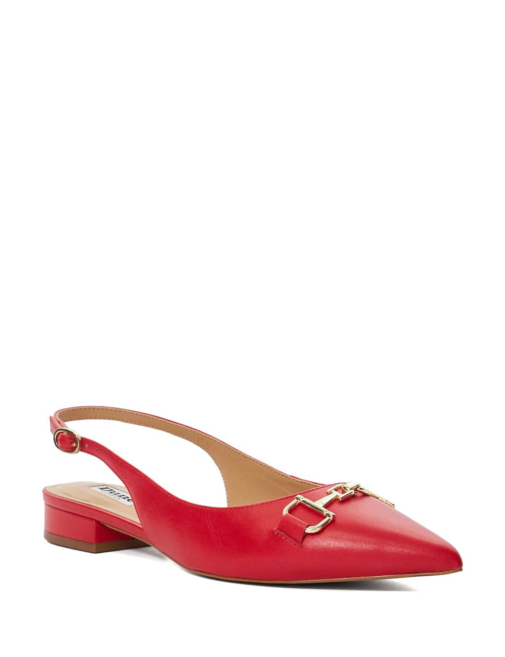 Leather Buckle Flat Pointed Ballet Pumps 1 of 5