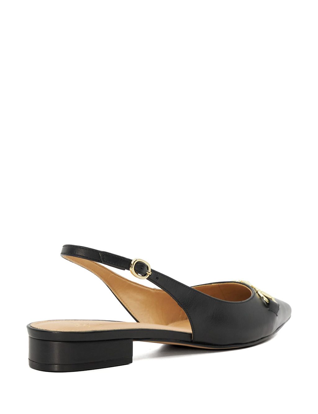 Leather Buckle Flat Pointed Ballet Pumps 2 of 5