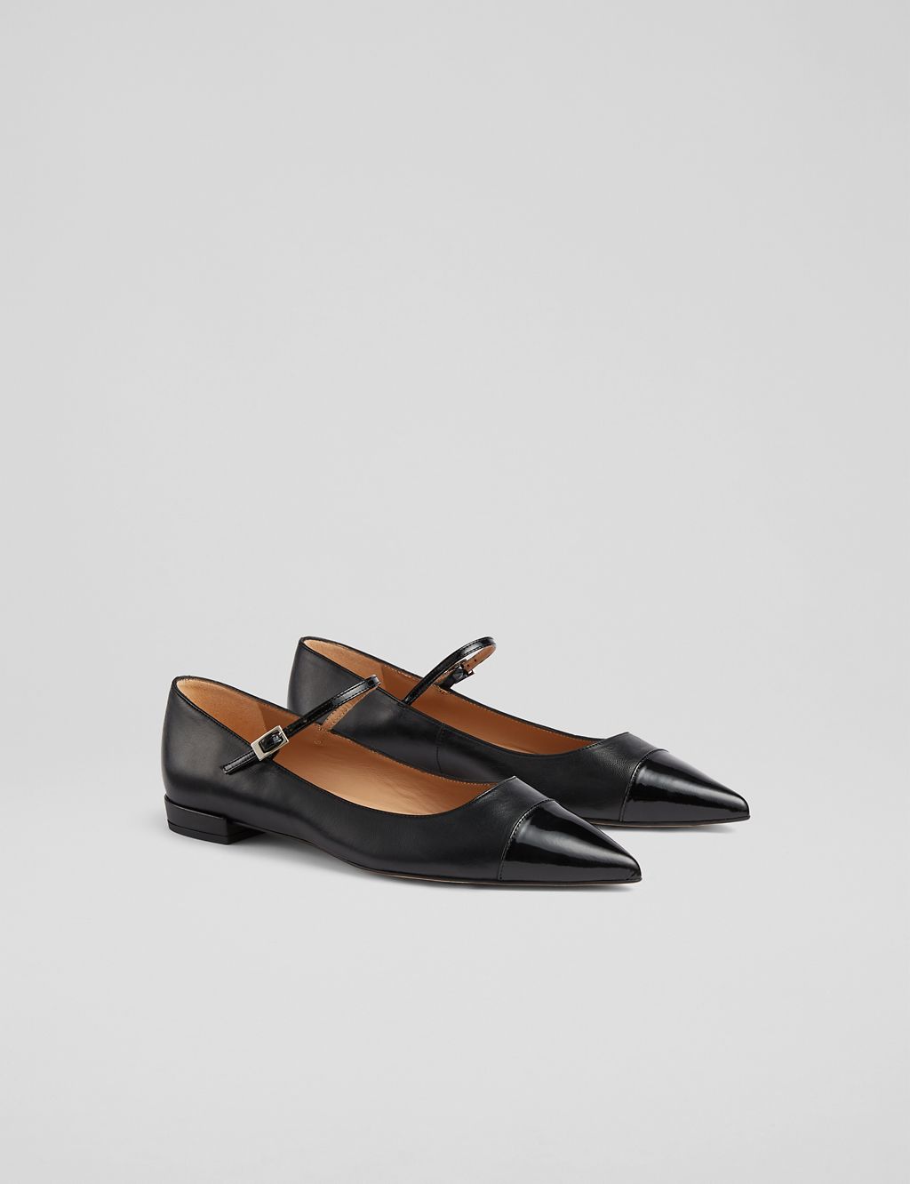 Leather Buckle Flat Pointed Pumps 4 of 4