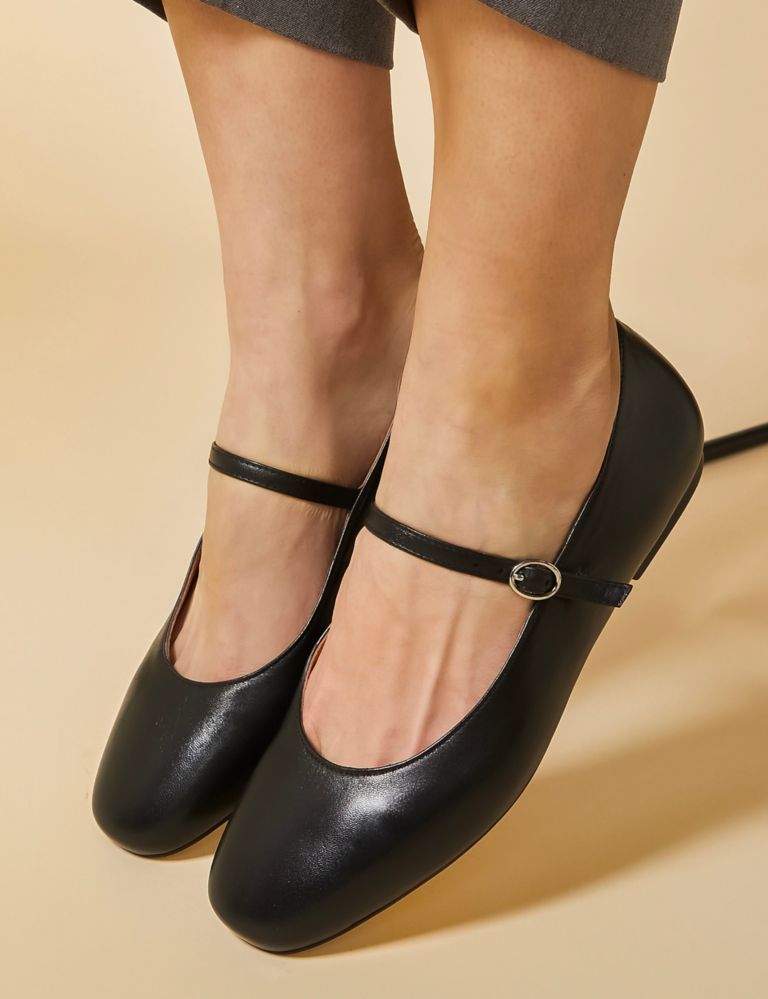 Leather Buckle Flat Pumps 4 of 8