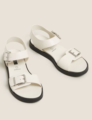 buckle flat sandals