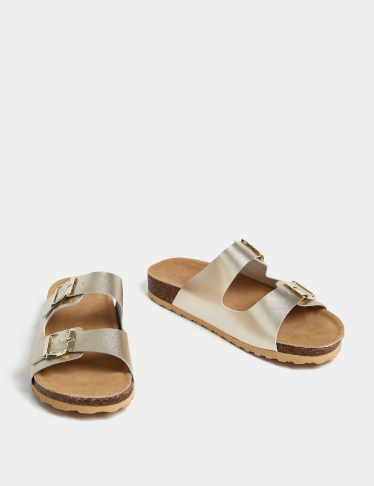 Leather Buckle Footbed Mules 3 of 4