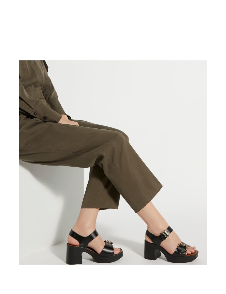 Leather Buckle Platform Sandals 4 of 5