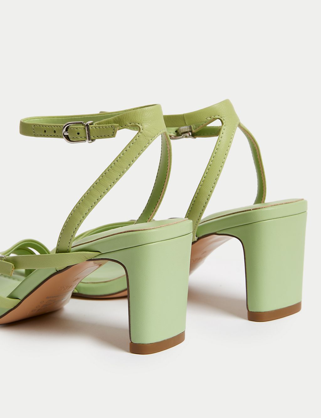 Leather Buckle Strappy Block Heel Sandals 4 of 4