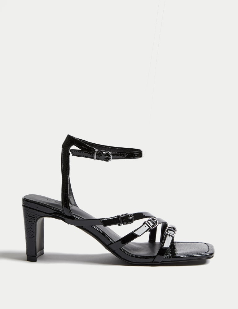 Leather Buckle Strappy Block Heel Sandals, M&S Collection