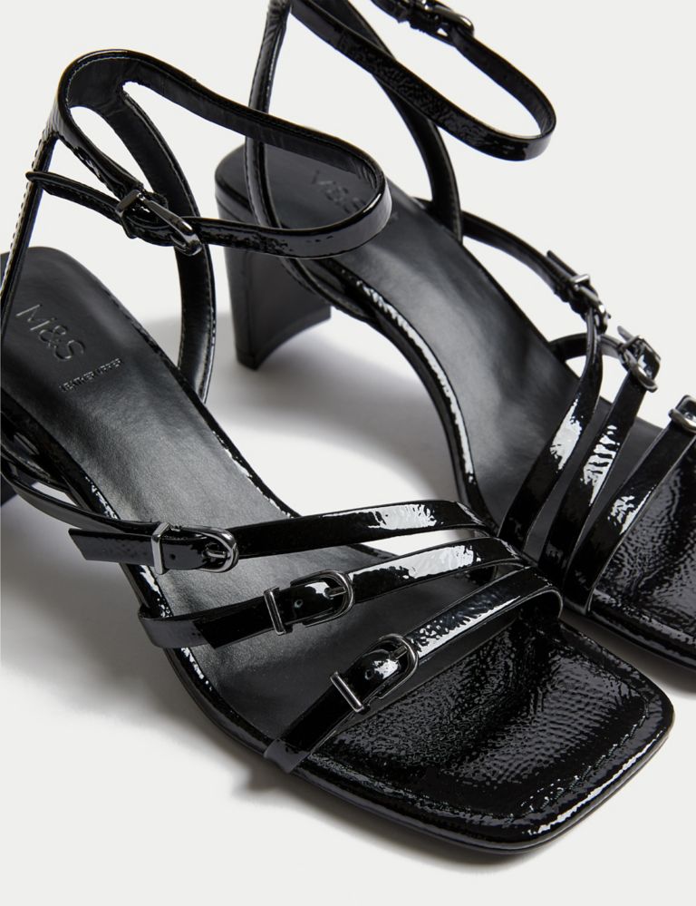 Leather Buckle Strappy Block Heel Sandals 3 of 3