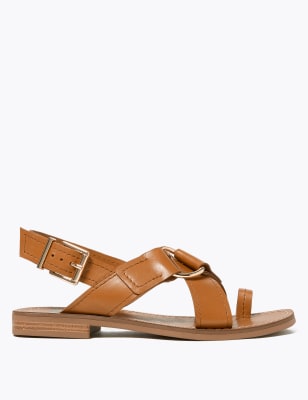 Leather Buckle Toe Loop Sandals M S Collection M S