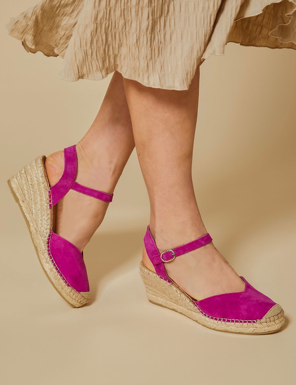 Leather Buckle Wedge Espadrilles 2 of 6