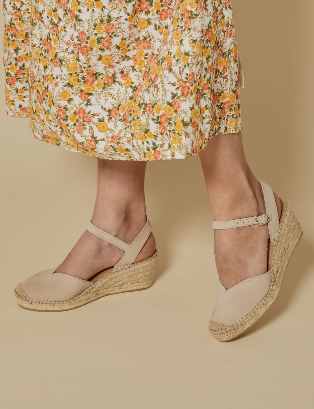 Leather Buckle Wedge Espadrilles 2 of 6