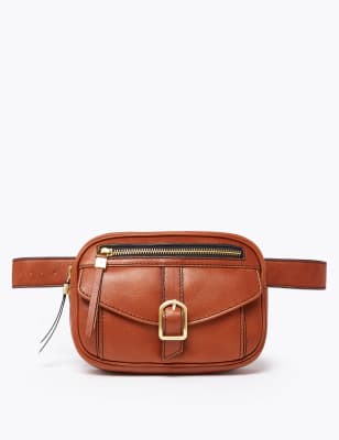 tan leather bum bag