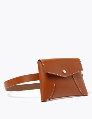 tan leather bum bag