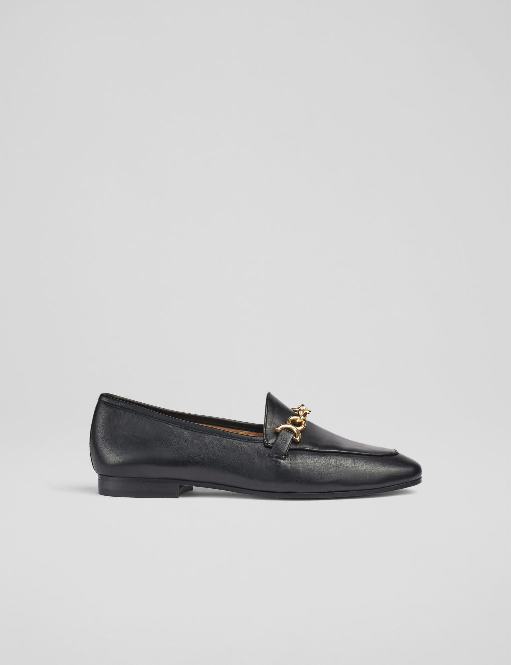 Leather Chain Detail Flat Loafers 3 of 4