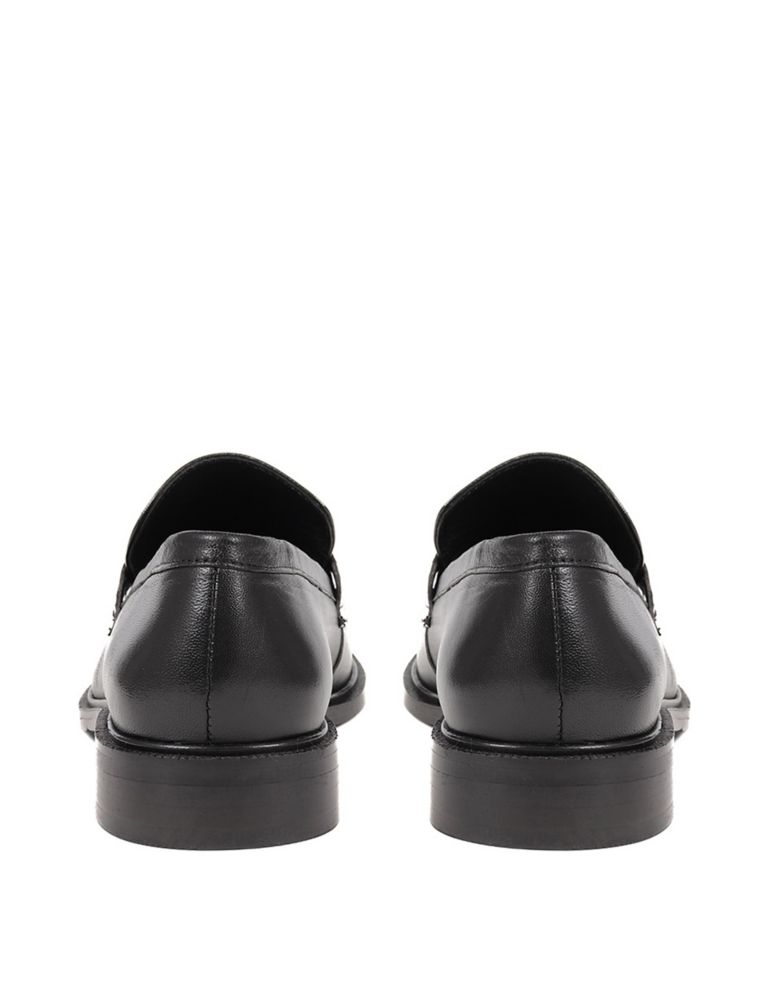 Leather Chain Detail Flat Loafers 4 of 5