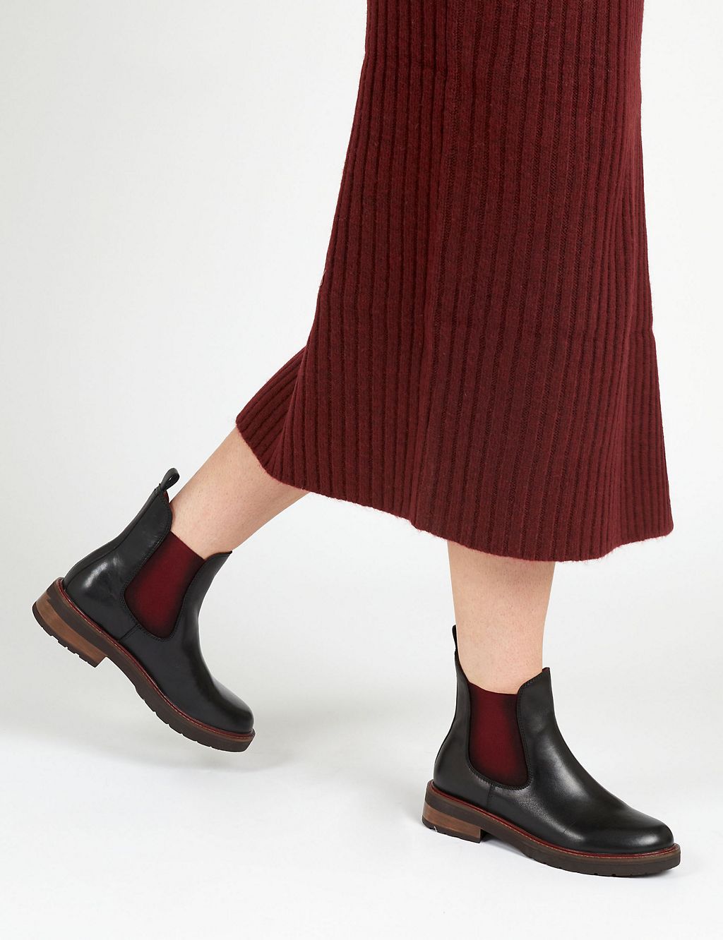 Leather Chelsea Block Heel Ankle Boot 2 of 6