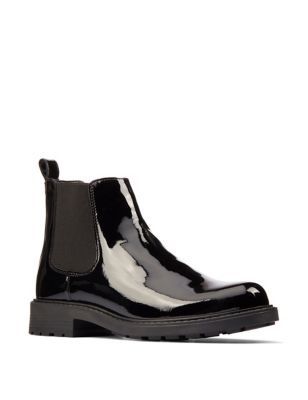 Leather Chelsea Block Heel Ankle Boots Image 2 of 8
