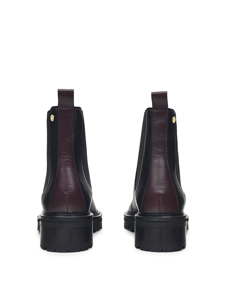Leather Chelsea Block Heel Ankle Boots