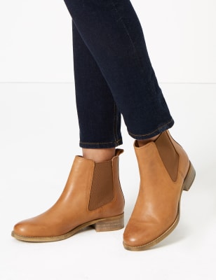 m&s leather chelsea boots