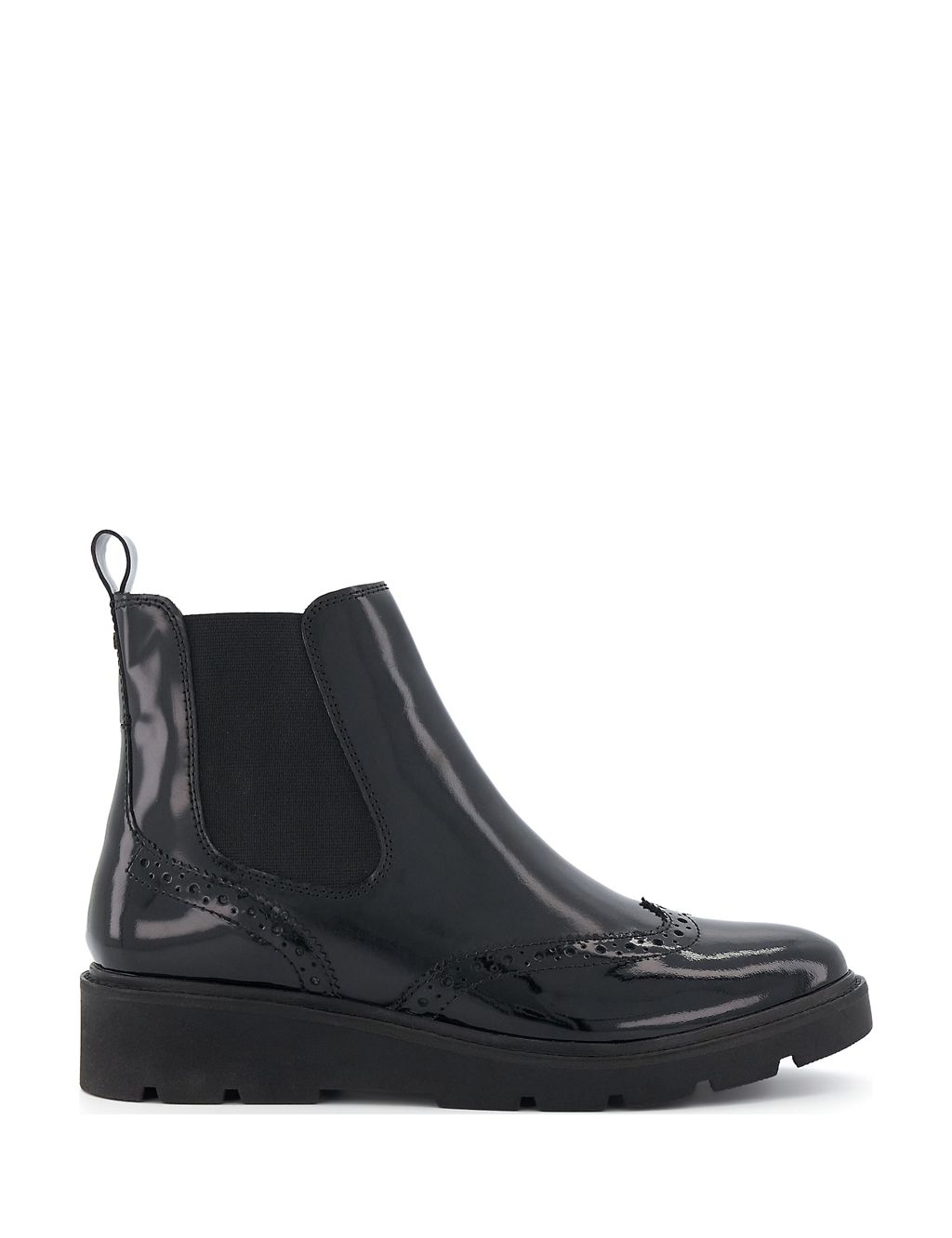 Leather Chelsea Brogue Detail Wedge Boots | Dune London | M&S