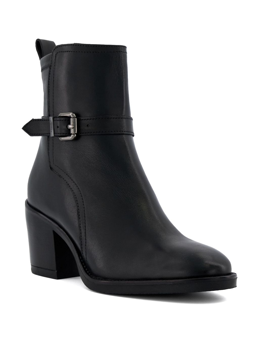 Leather Chelsea Buckle Block Heel Boots | Dune London | M&S
