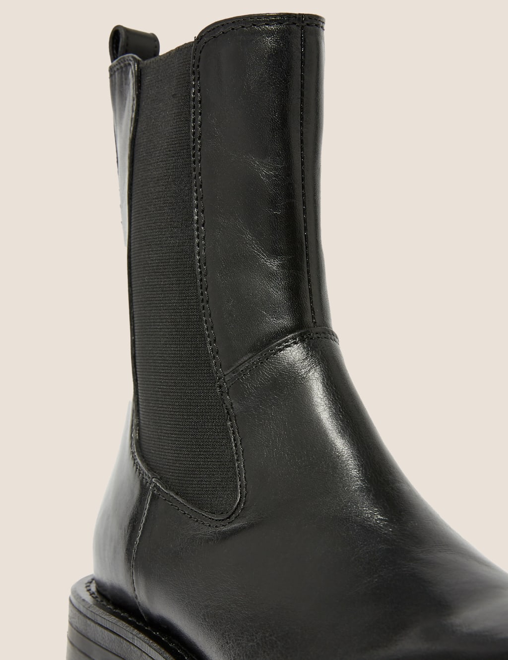 Leather Chelsea Chunky High Leg Boots M&S Collection M&S