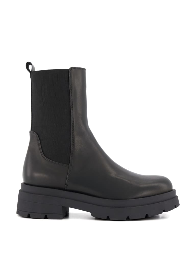 Black faux suede cleated chelsea hotsell ankle boots