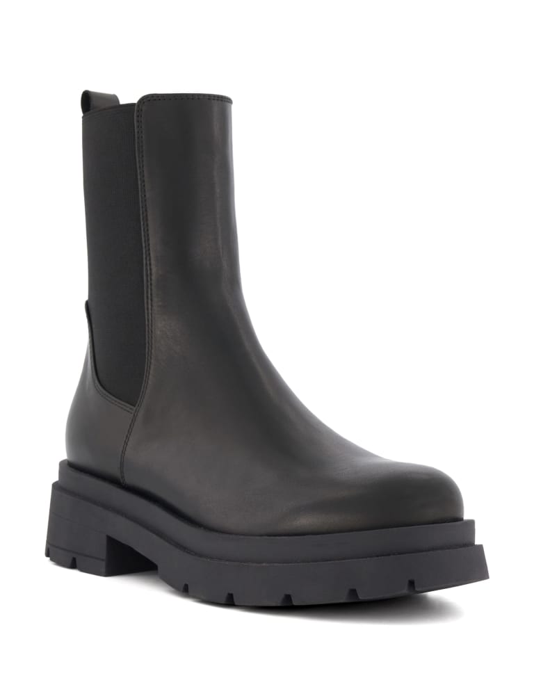 Leather Chelsea Chunky Sole Ankle Boots