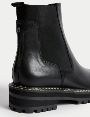 Black cleated 2024 ankle boots