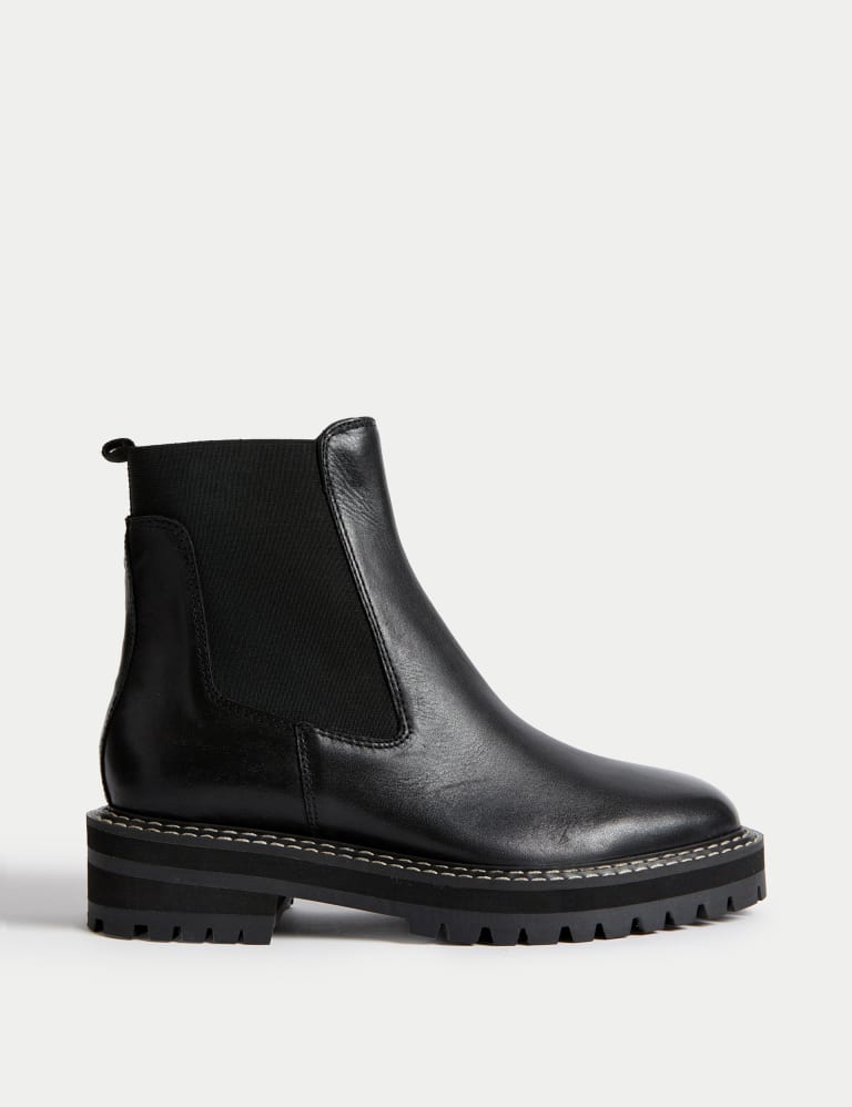Leather Chelsea Cleated Ankle Boots