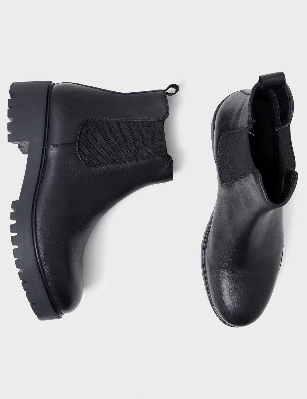 Mixed check block store heel cleated biker boot