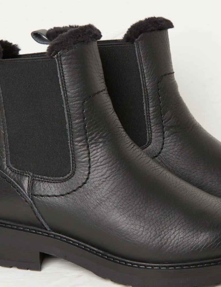 Leather fleece lined ankle boots