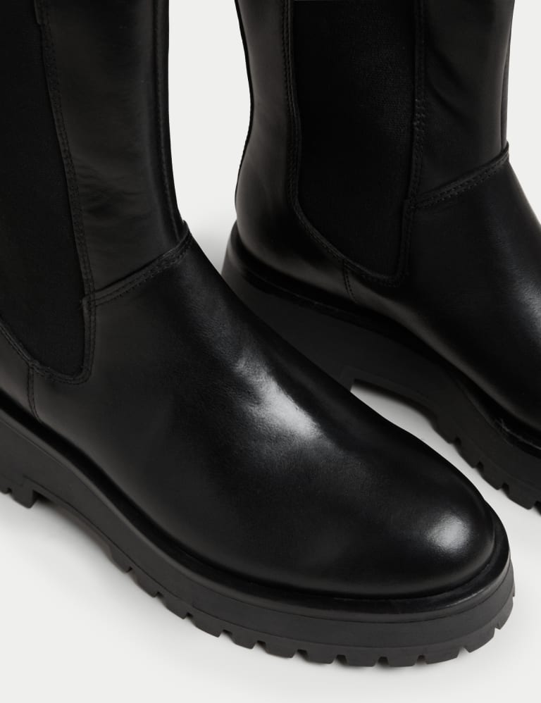 Black leather chelsea boots clearance womens