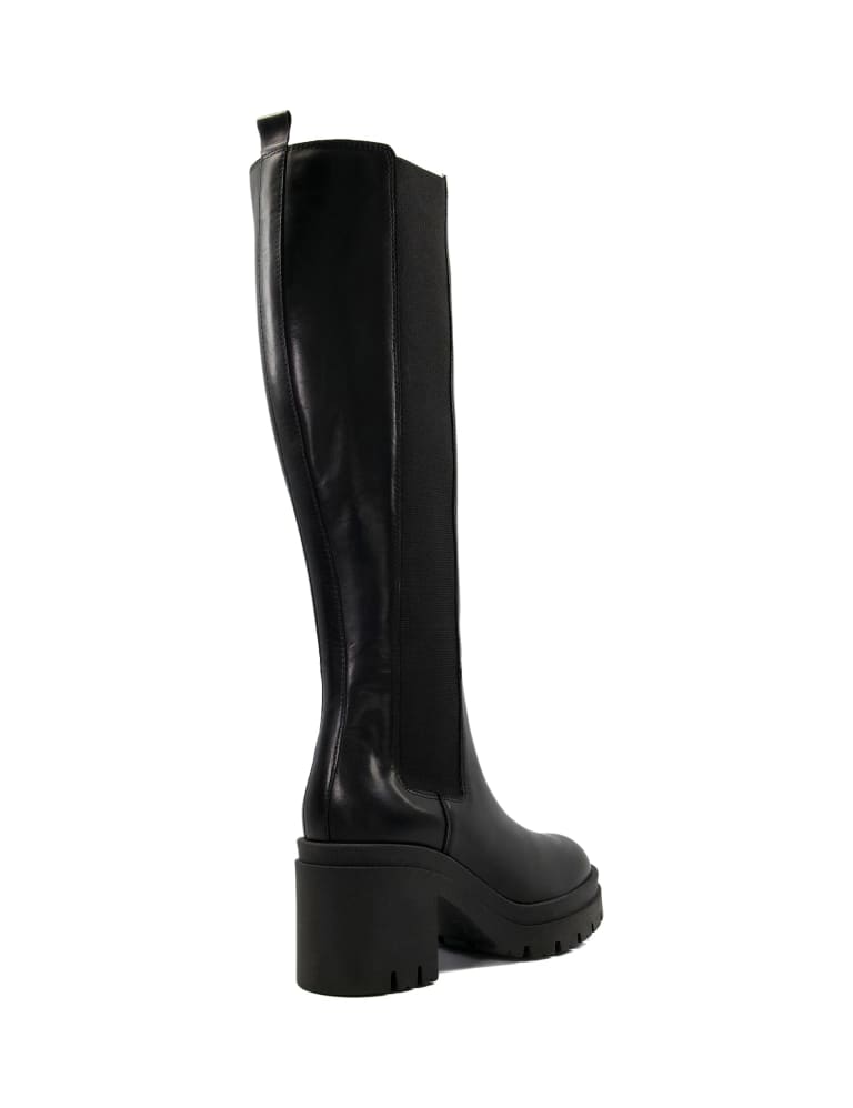 Leather Chunky Block Heel Knee High Boots Dune London M S