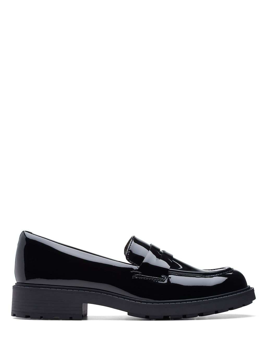 Leather Chunky Block Heel Loafers 3 of 7