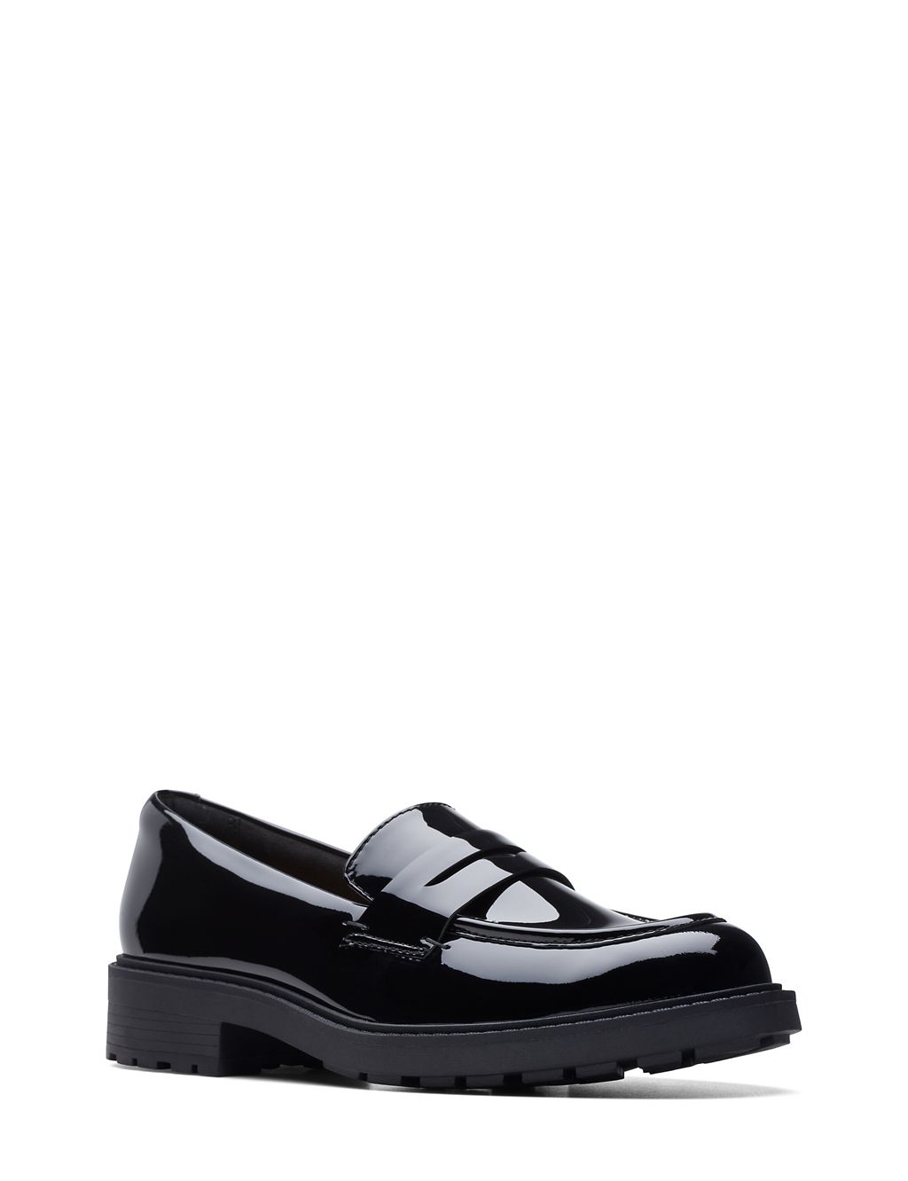 Leather Chunky Block Heel Loafers 1 of 7