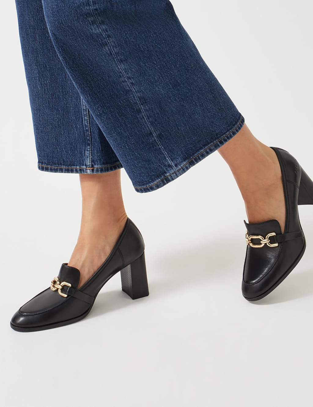 Womens black loafers with cheap heel