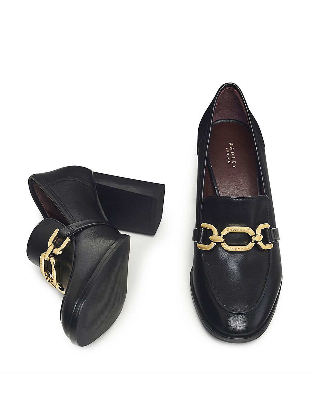 Leather Chunky Block Heel Loafers | Radley | M&S
