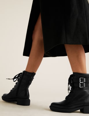 chunky boots with buckles