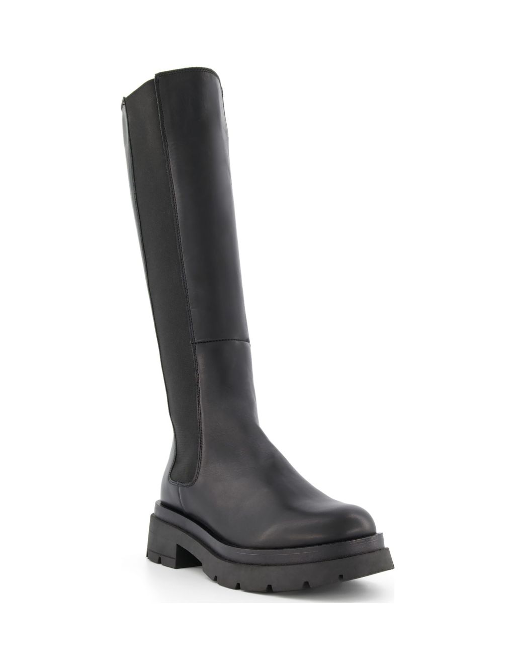 Leather Chunky Flatform Knee High Boots | Dune London | M&S