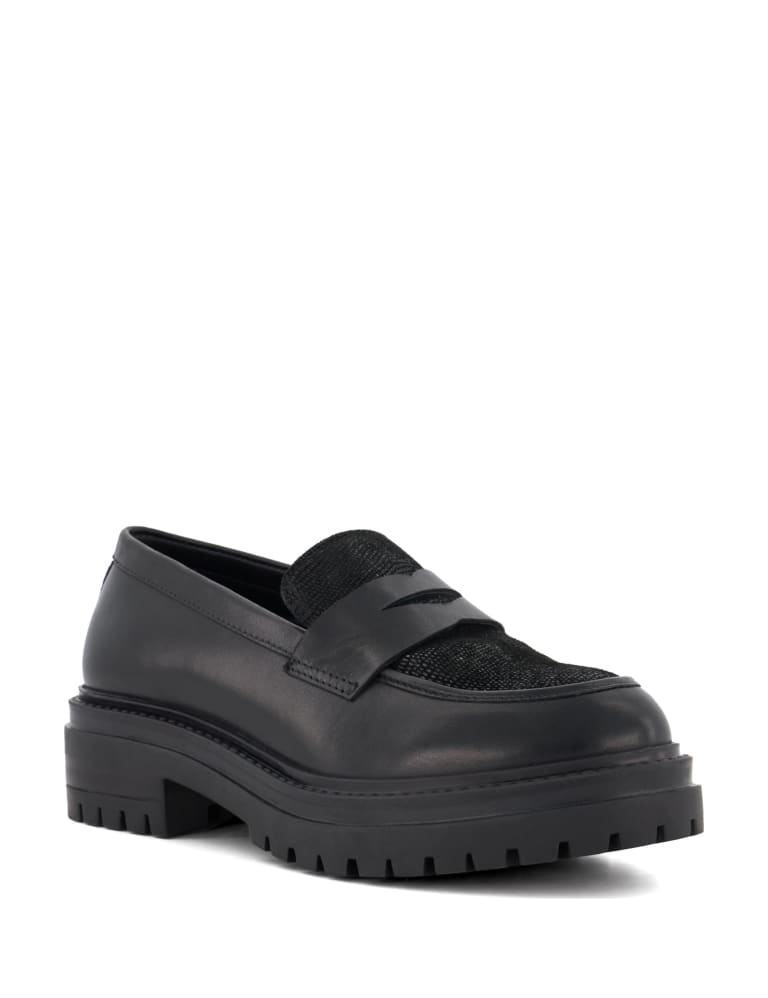 Leather Chunky Flatform Loafers Dune London M S