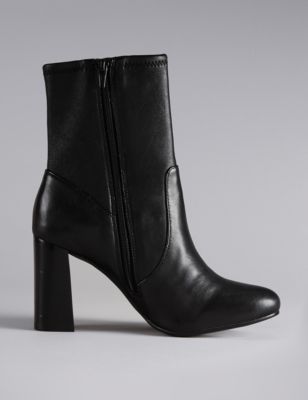 Leather Clean Block Ankle Boots with Insolia® Image 2 of 4