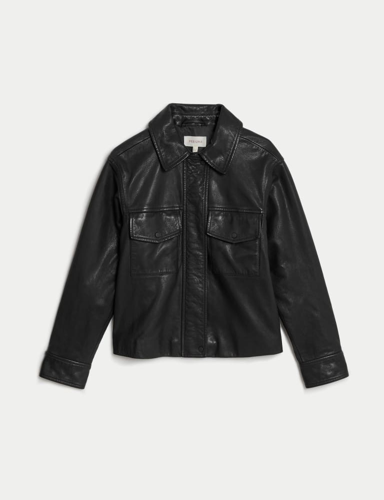 Leather Collared Biker Jacket
