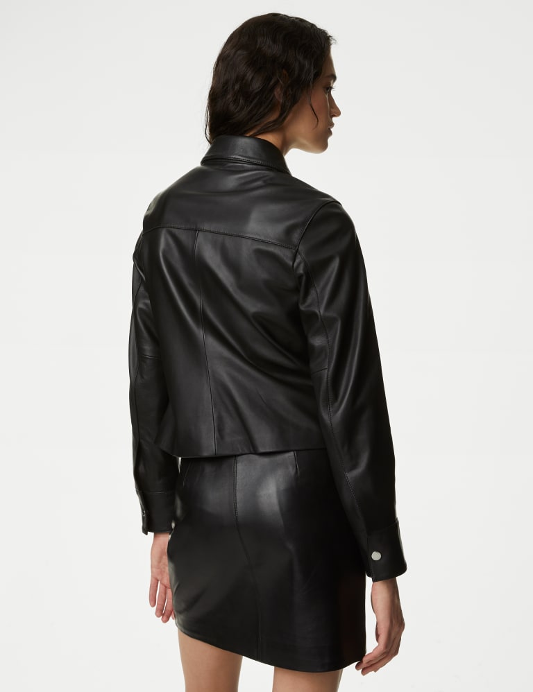 Leather Collared Jacket