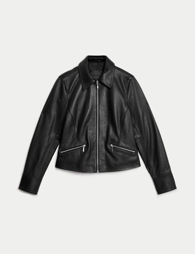 Leather Collared Jacket | Autograph | M&S