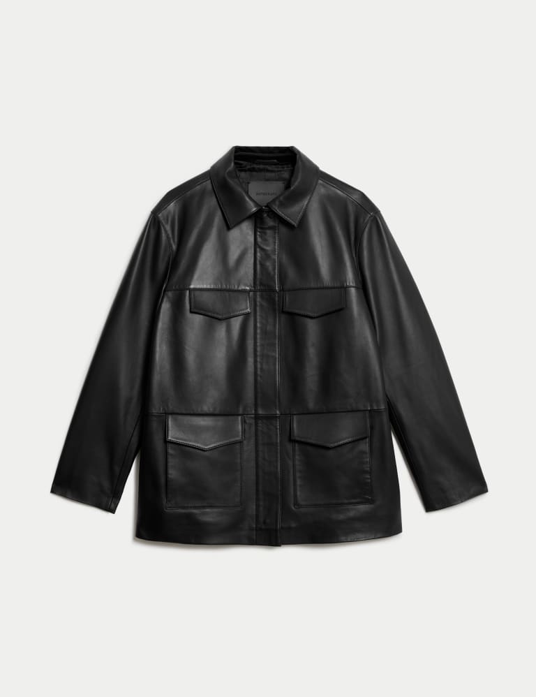 Marks and spencer cheap autograph leather jacket