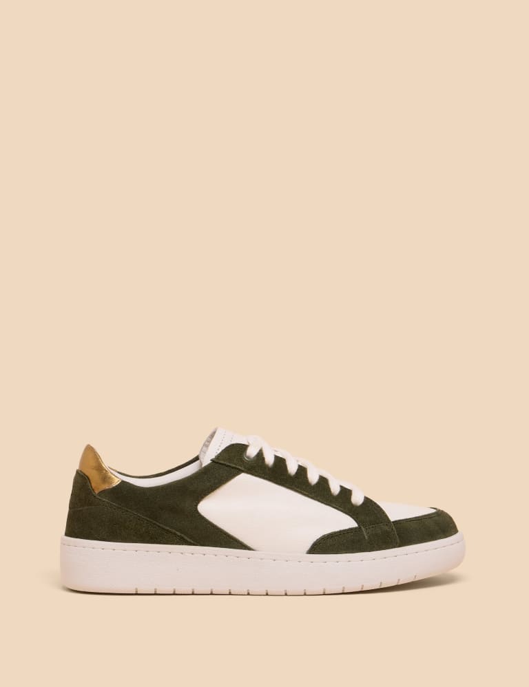 Leather Colour Block Flatform Trainers 1 of 4