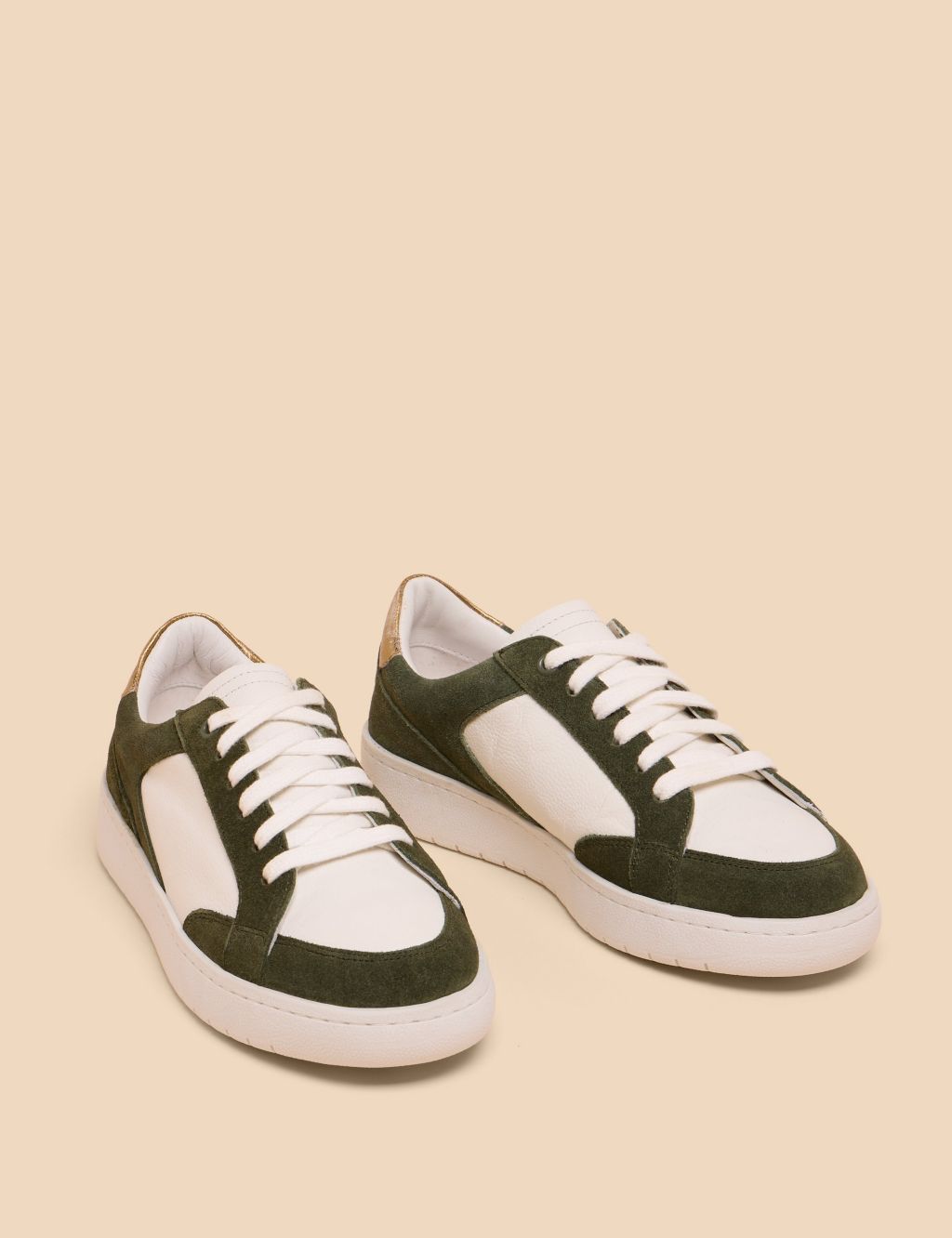 Leather Colour Block Flatform Trainers 1 of 4